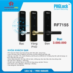 KHOÁ KHÁCH SẠN PHGLOCK RF7155 BẠC