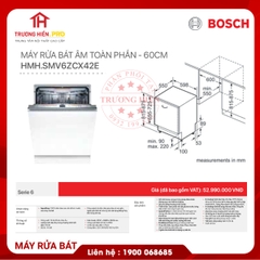 MÁY RỬA BÁT ÂM TOÀN PHẦN BOSCH SMV6ZCX42E