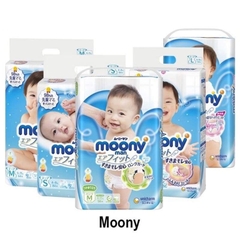 Tã dán/Bỉm Quần Moony Xanh Nhật đủ size