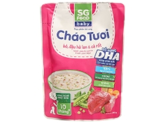 Cháo tươi SG Food Baby bò, đậu Hà Lan và cà rốt gói 240g