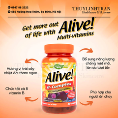 NATURE'S WAY Alive B-Complex Multivitamin 60 gummies/Kẹo vitamin tổng hợp nhóm B