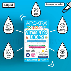 APOKRA Kids Vitamin D3 Drops 30ml/ Vitamin D3 dạng giọt