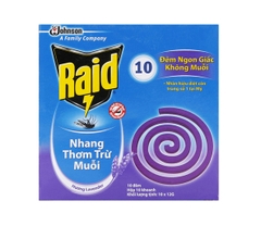 Nhang muỗi Raid hương Lavender (10 khoanh)