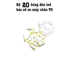 Bộ 20 bóng đèn led báo số xe máy chân T5 màu trắng 006001419