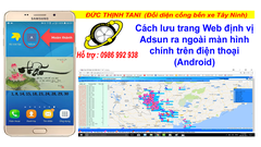 Cách lưu trang web định vị Adsun ra màn hình chính trên điện thoại Android