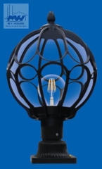 Đèn Trụ cổng cầu Grid Classic Acumen kính Trắng