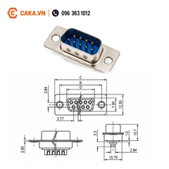 Đầu Nối DB9 Đực 9 Chân Hàn Dây RS232 COM