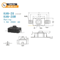 Công Tắc Nhấn Tự Giữ KAN-28 18x12mm