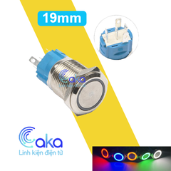 Nút nhấn nhả vỏ kim loại 19mm có đèn báo