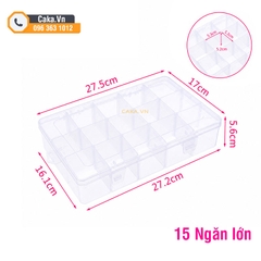 Hộp Nhựa Đựng Linh Kiện 15 Ngăn Lớn Trong Suốt