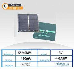 Tấm Pin Năng Lượng Mặt Trời Mini – 1V 2V 3V 5V 6V Cho DIY, Học Tập Và Thí Nghiệm