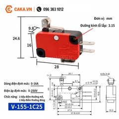 Công Tắc Hành Trình V-155-1C25 16A 250V 3 Chân
