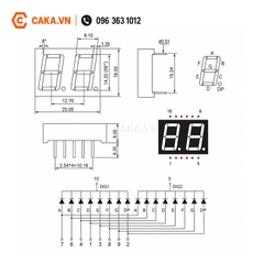 LED 7 Đoạn 0.56 Inch 2 Số Màu Đỏ