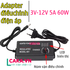 Nguồn Adapter điều chỉnh điện áp 3-12V 5A