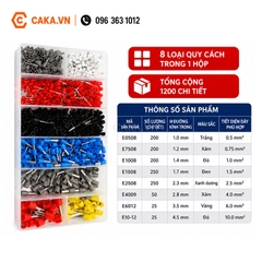 Bộ 1200 Đầu Cos Kim Rỗng Cách Điện