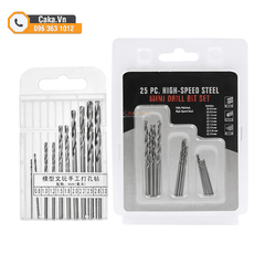 Bộ 10/25 mũi khoan thép xoắn từ 0.5-3.0mm