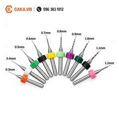 Bộ 10 Mũi Khoan CNC Đường Kính 0.3–1.2mm