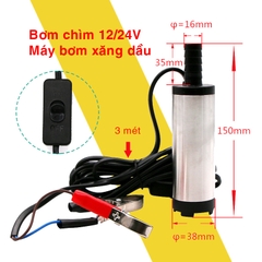 Bơm chìm 12V 24V Bơm dầu hoặc nước 12L/P