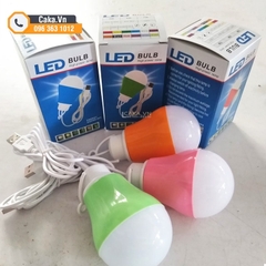 Bóng Đèn LED USB 5V Dùng Pin Sạc Dự Phòng - Đèn Buld Cắm Sạc, Dùng Ngoài Trời