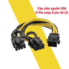 Cáp Chia Nguồn VGA 6 Pin ra 2 đầu 8 Pin 6+2