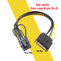 Cáp nguồn Sata sang 8 Pin (6 2) cho Card VGA 20cm