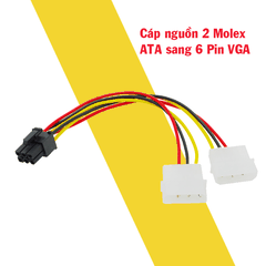 Cáp Nguồn 2 Molex ATA Sang 6 Pin/8 Pin Cho Card Đồ Họa VGA