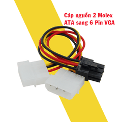 Cáp Nguồn 2 Molex ATA Sang 6 Pin/8 Pin Cho Card Đồ Họa VGA