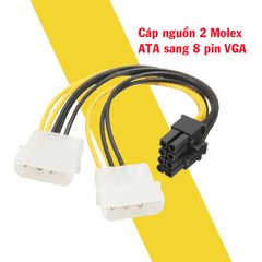 Cáp Nguồn 2 Molex ATA Sang 6 Pin/8 Pin Cho Card Đồ Họa VGA
