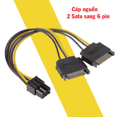 Cáp Nguồn 2 SATA sang 6 Pin 8 Pin PCI-E cho VGA