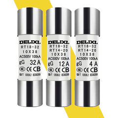 Delixi cầu chì sứ 10x38 RT14 RT18 2A 4A 6A 10A 16A 20A 32A 500V