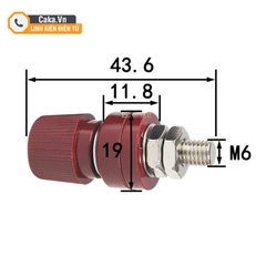 Cọc Đấu Dây Dòng Lớn 333 M6 6mm Đỏ Đen - Dùng Cho Inverter