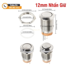 Công Tắc Nút Nhấn Kim Loại 12mm 2 Chân