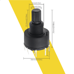 Công Tắc Xoay RS16 1 Cực 5/6/8 Vị Trí 16mm