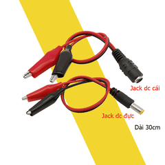 Dây nguồn DC ra 2 đầu kẹp cá sấu 30cm