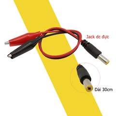 Dây nguồn DC ra 2 đầu kẹp cá sấu 30cm
