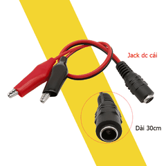 Dây nguồn DC ra 2 đầu kẹp cá sấu 30cm