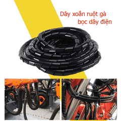 Dây xoắn ruột gà dây bọc điện phi 4 6 8 10 12 14 16 18 20mm màu đen