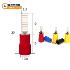 Đầu Cos DBV1.25-10, DBV2-10 Cos Pin Cách Điện, Cos Dẹt Bọc Nhựa PVC, Nối Dây Điện
