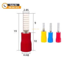 Đầu Cos DBV1.25-10, DBV2-10 Cos Pin Cách Điện, Cos Dẹt Bọc Nhựa PVC, Nối Dây Điện