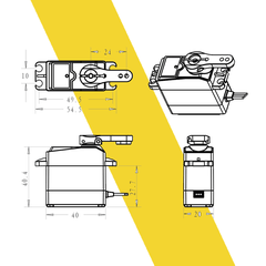 Động cơ Digital Servo 20KG 180 độ Bánh răng full kim loại
