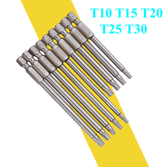 Mũi vít hoa thị có lỗ chuôi lục giác T8 T9 T10 T15 T20 T25 T30 100mm