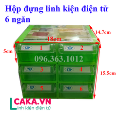 Hộp đựng linh kiện điện tử 6 ngăn hộp tủ đựng linh kiện