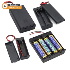Hộp Đựng Pin AA 2/3/4 Viên Có Nắp Và Công Tắc