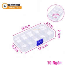 Hộp Nhựa Đựng Linh Kiện 10 Ngăn Trong Suốt