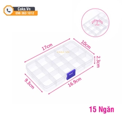 Hộp Nhựa Đựng Linh Kiện 15 Ngăn Nhỏ Trong Suốt