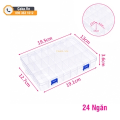 Hộp Nhựa Đựng Linh Kiện 24 Ngăn Trong Suốt