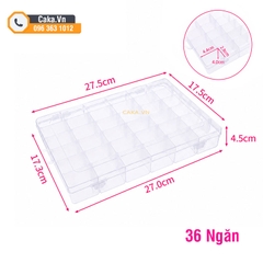 Hộp Nhựa Đựng Linh Kiện 36 Ngăn Trong Suốt