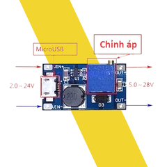 Mạch Tăng Áp DC MT3608 2A – Boost Converter Nâng Điện Áp 2V~24V