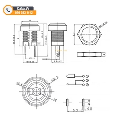 Jack DC nguồn cái DC022B 5.5x2.1mm có khóa ốc – Loại hàn dây