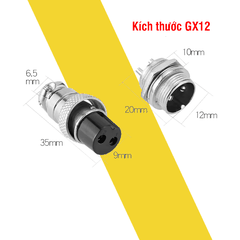 Bộ đầu jack nối tròn GX12 2P 3P 4P 5P 6P Đực Cái 12mm